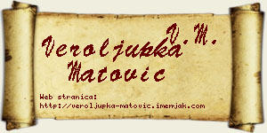 Veroljupka Matović vizit kartica